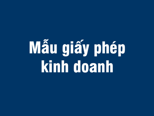 Mẫu giấy phép kinh doanh